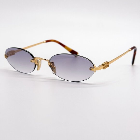 NEW MIU MIU SUNGLASSES MUA54S 5AK04O OVAL GOLD WOMEN SUNGLASSES MU A54S SMU A54 main image 9